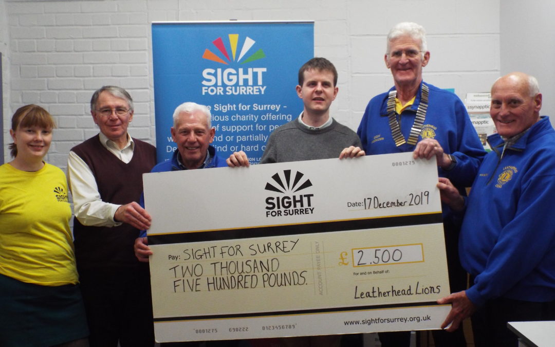 Sight for Surrey receives a roaring donation from The Leatherhead Lions