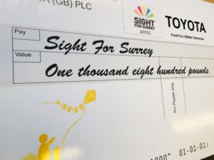 Toyota Fund for a Better Tomorrow Cheque
