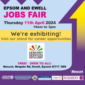 Image shows an advert for the Epsom and Ewell Jobs Fair.