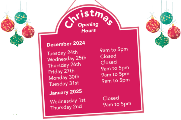 Our Christmas Opening Hours