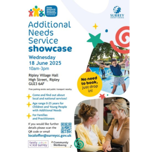 A poster advertising Additional Needs Service Showcase