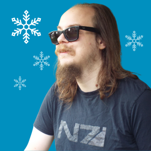 Gus wearing the Meta Ray-Bans