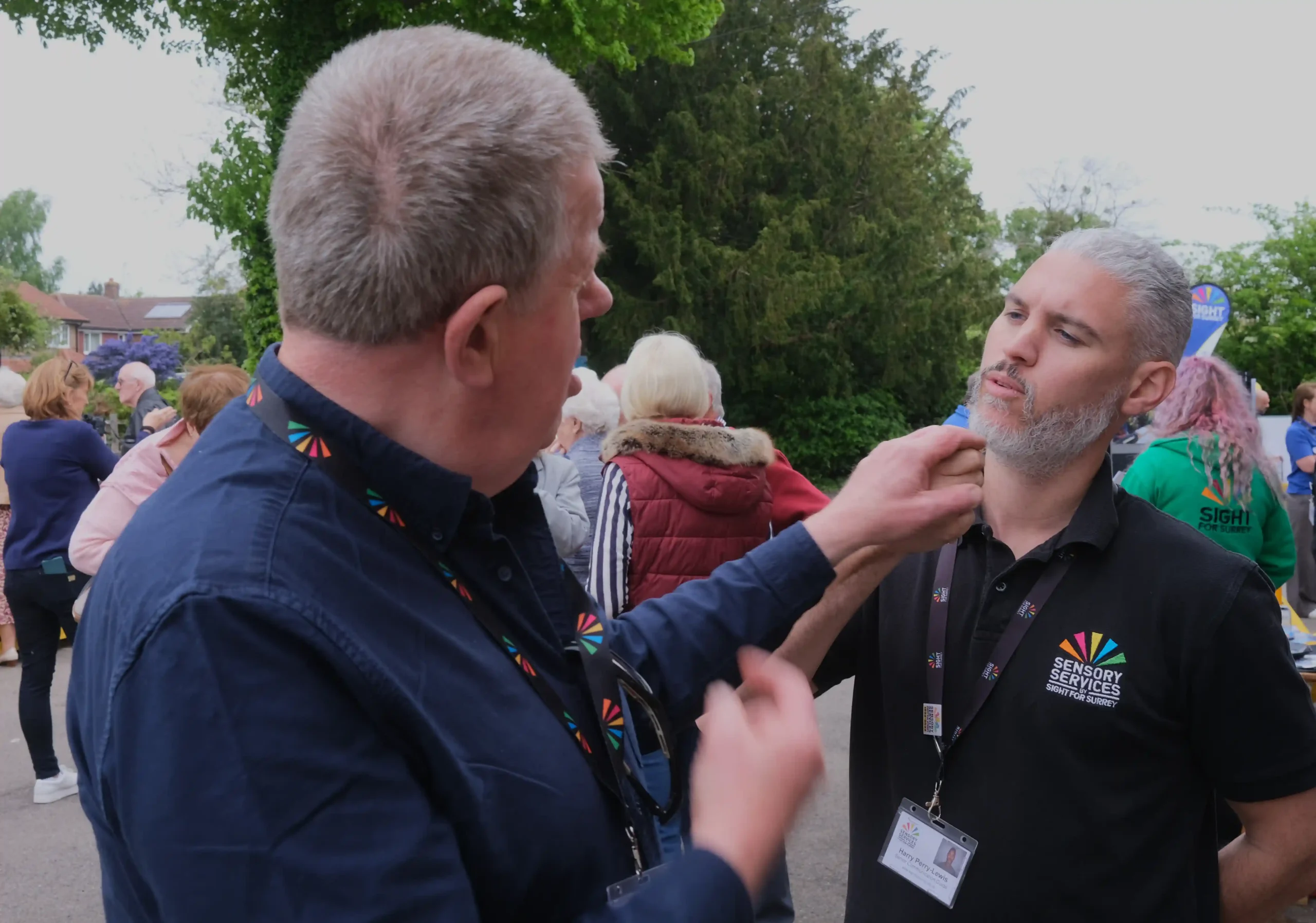 Russell with Communicator Guide, Harry.