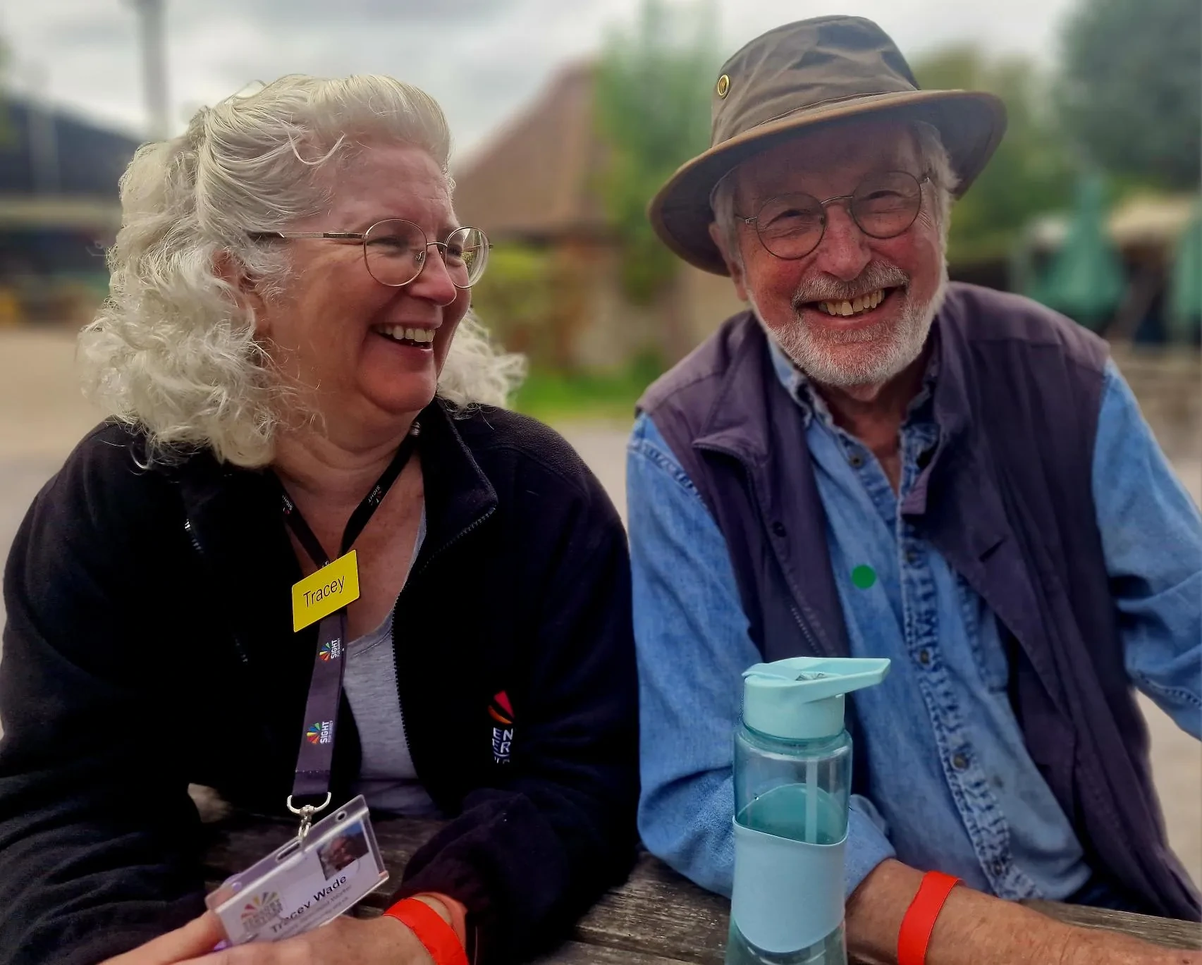 Tracey and John laughing
