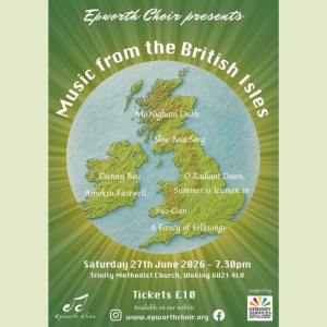 Poster displaying the Epworth Choir Summer concert details