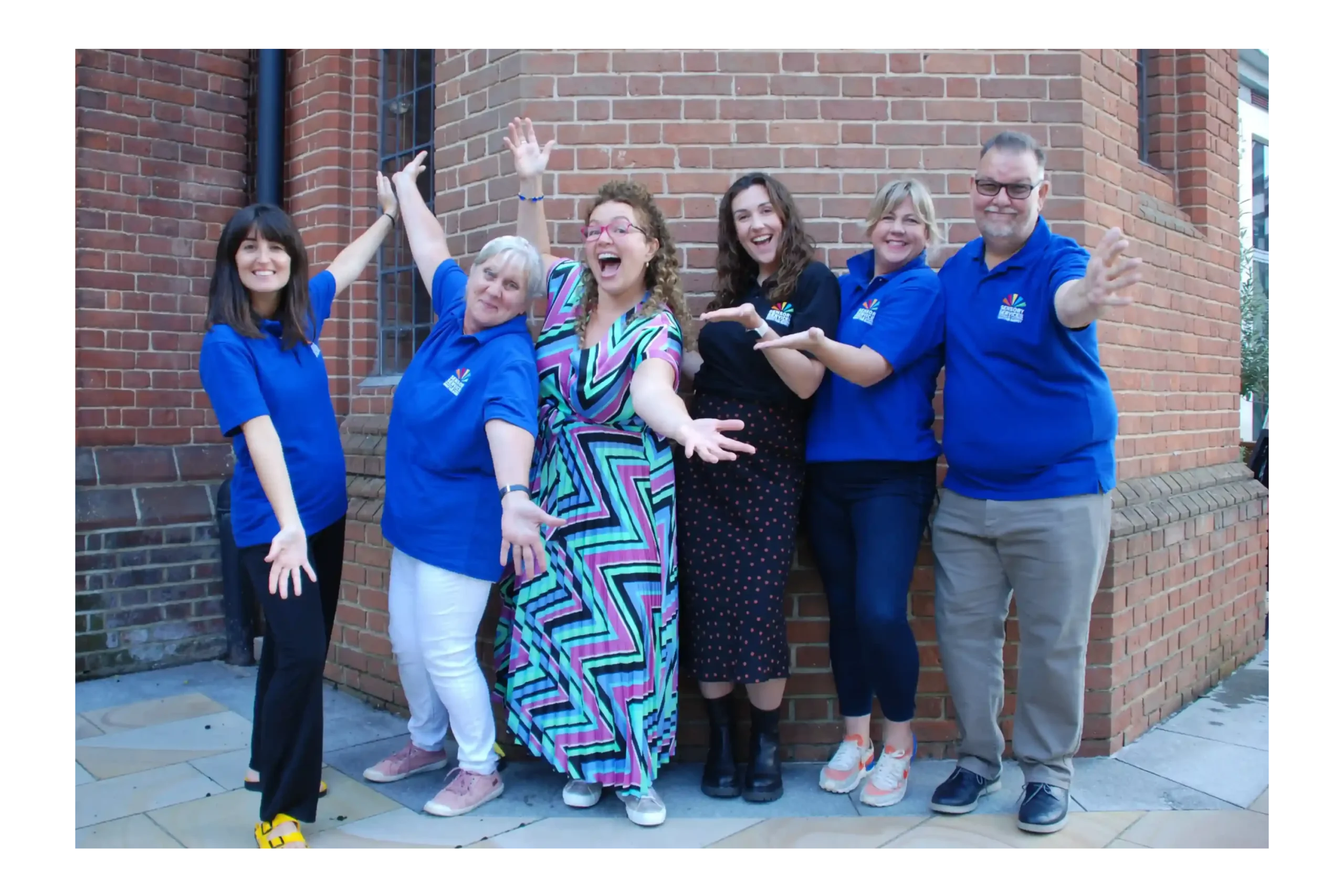 Some members of the Deaf Services team with Yvonne Cobb.