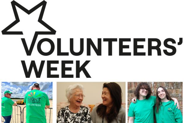 Volunteers' Week logo and three volunteering images