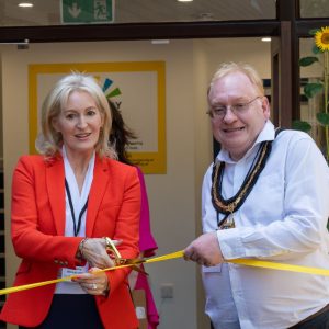 Tim Hall, Chair of Surrey County Council and Christine Wilmshurst, Chair of Trustees of Sensory Services by Sight for Surrey.