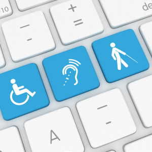 Keyboard with accessibility icons